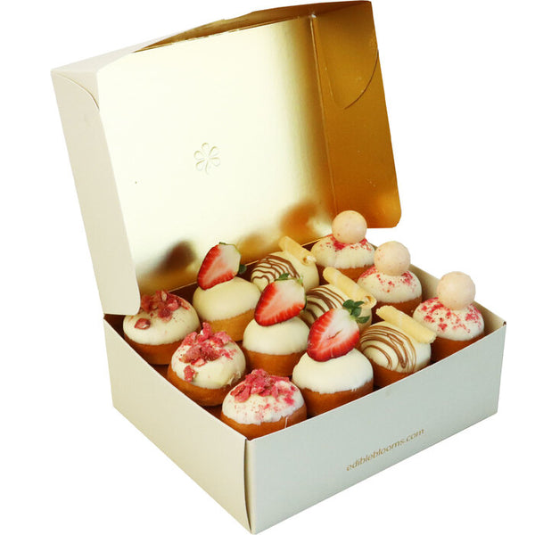 White Chocolate Donut Gift Box Donut Gifts Donut Box Edible