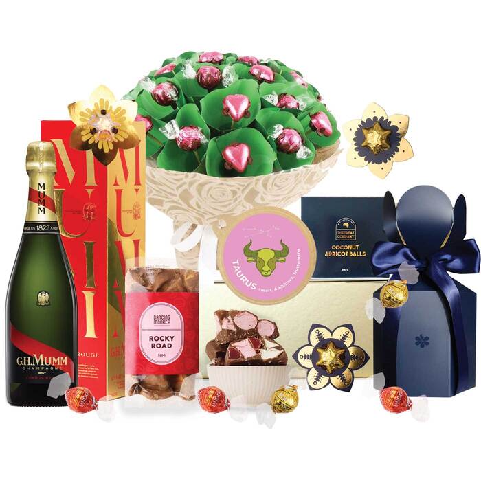Taurus Mumm Gift Bundle Edible Blooms Birthday Gifts New Zealand Delivery Edible Blooms