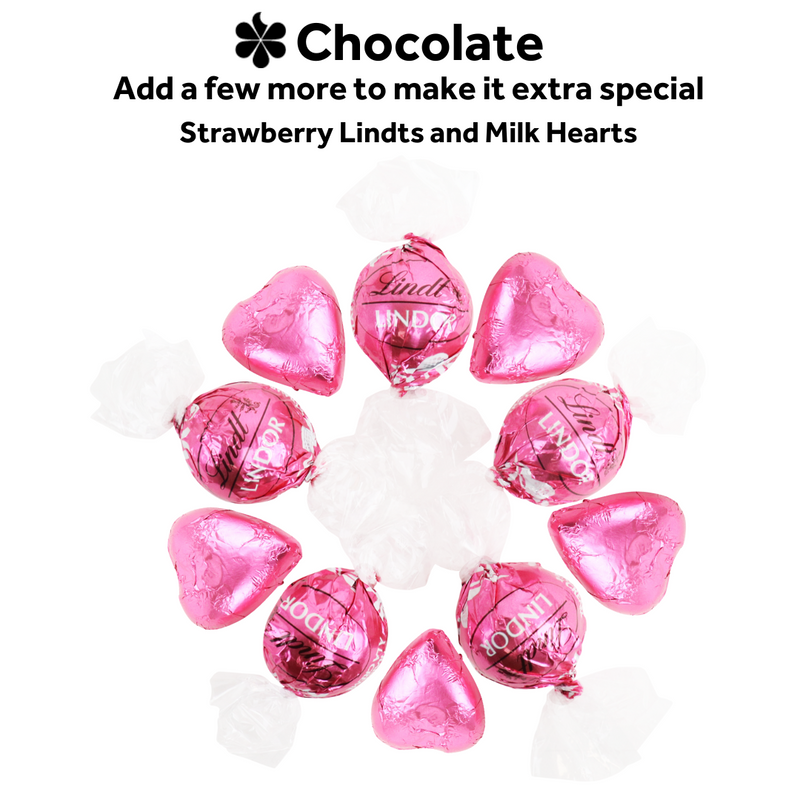 Strawberry and Cream Lindt Balls and Pink Hearts (Extra)