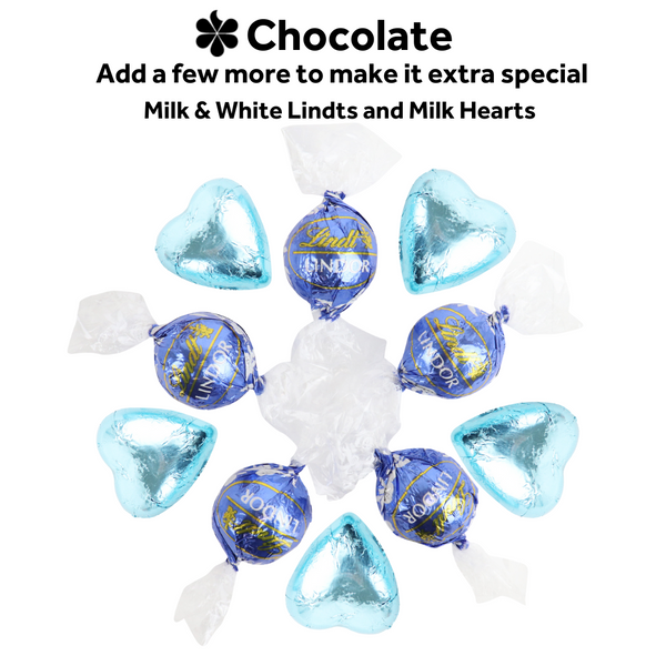 Milk and White Lindt Balls and Blue Hearts (Extra) (Copy)