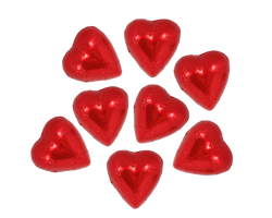 8 Red Belgian Chocolate Hearts