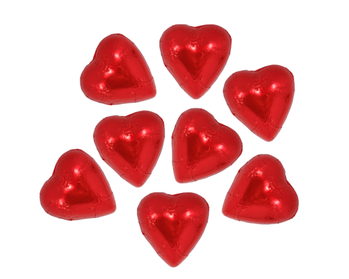 8 Red Belgian Chocolate Hearts