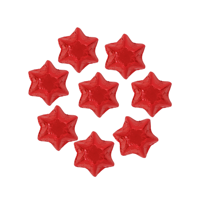 8 Red Belgian Chocolate Stars