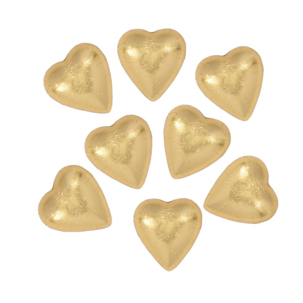 8 Gold Belgian Chocolate Hearts