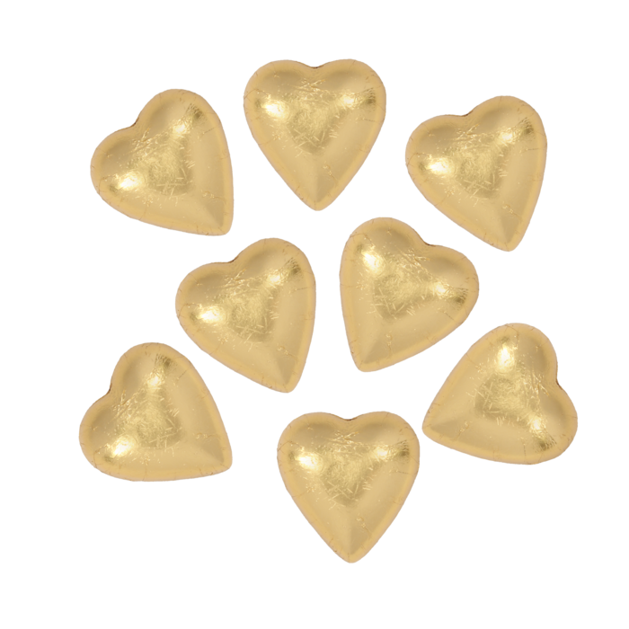 8 Gold Belgian Chocolate Hearts