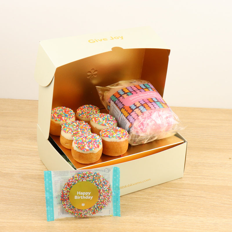 Raspberry Gin Donut Happy Birthday Treat Box